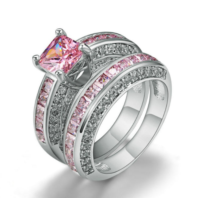 Jubilee Set of 2 Stacking Rings In Pure Crystal Love On Platinum Plating Vista Shops