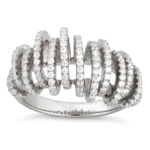 Hoops And Loops Ring In Platinum Plating VistaShops