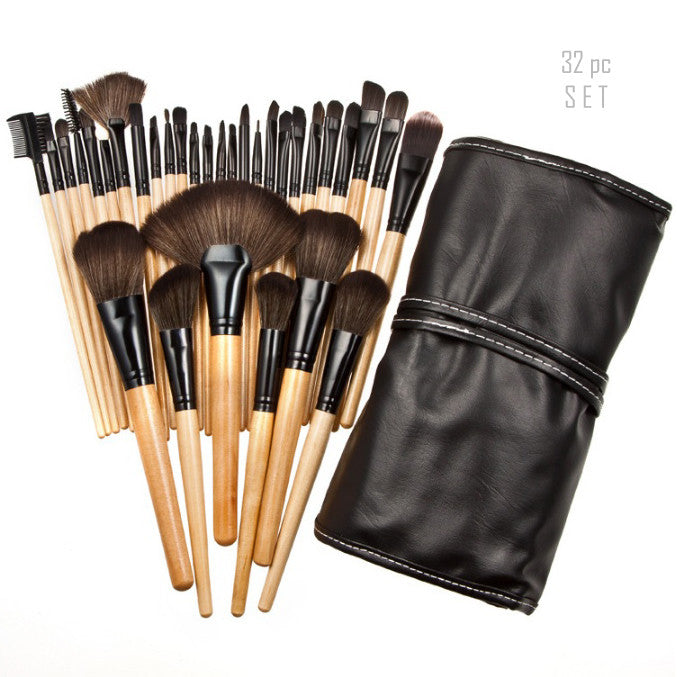Sculptor 32 Piece High Quality Wooden Makeup Brush Set Vista Shops