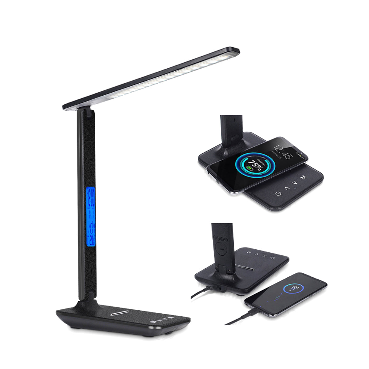 Lamp Plus 3 in 1 Lamp With Phone Charger, Clock And Thermostat Vista Shops