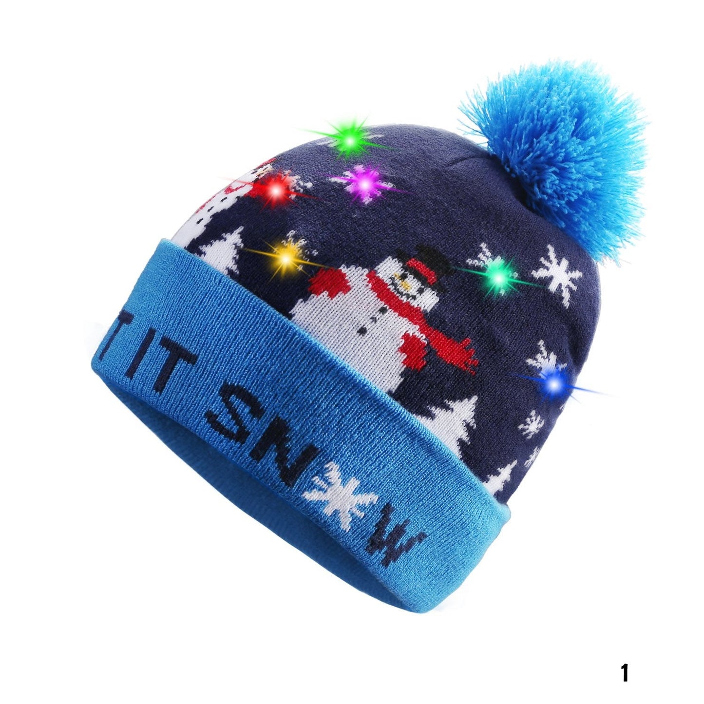Pom Pom Party Holiday Hats With LED Lights Vista Shops