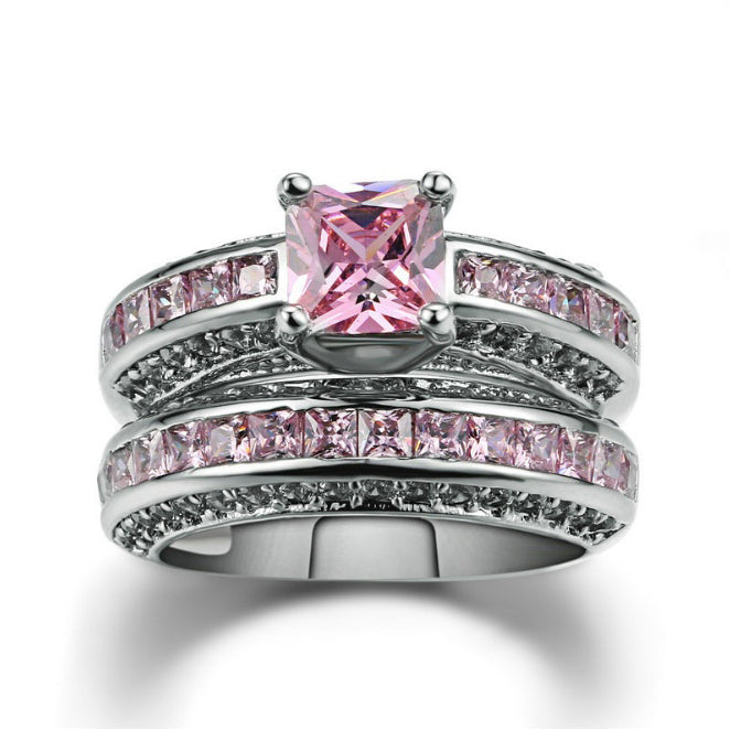 Jubilee Set of 2 Stacking Rings In Pure Crystal Love On Platinum Plating Vista Shops