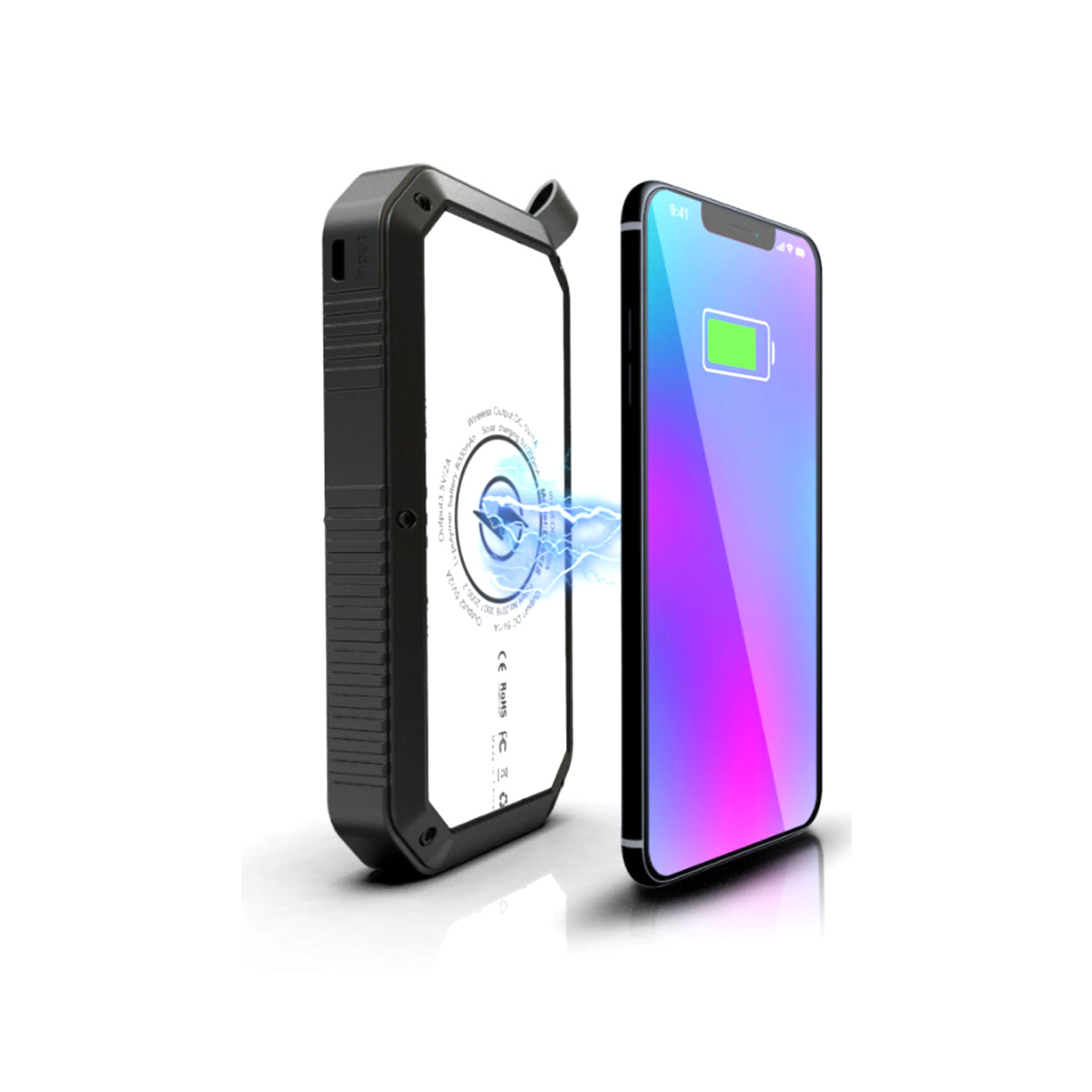 Sun Chaser Mini Solar Powered Wireless Phone Charger 10,000 mAh With LED Flood Light Vista Shops