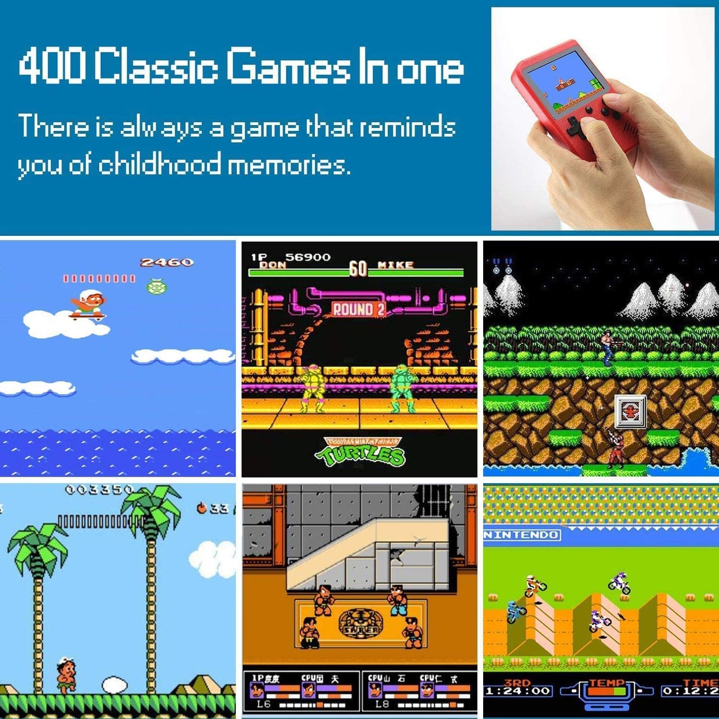 Portable Game Pad With 400 Games Included + Additional Player Controller Vista Shops