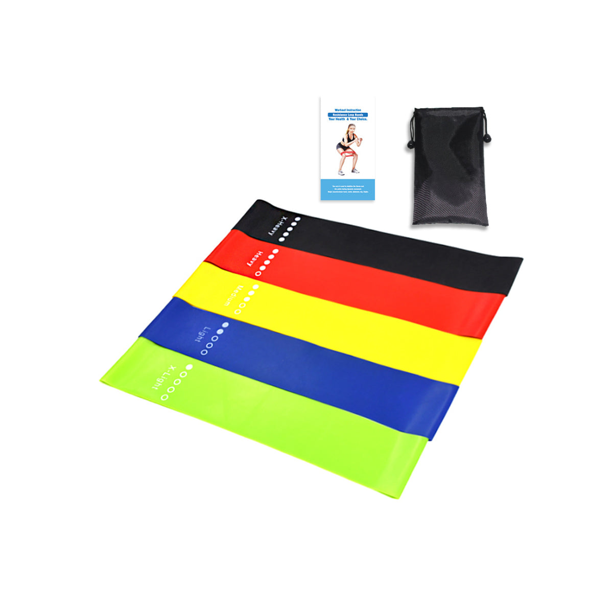 Flex And Stretch Set Of 5 Exercise Latex Bands Vista Shops