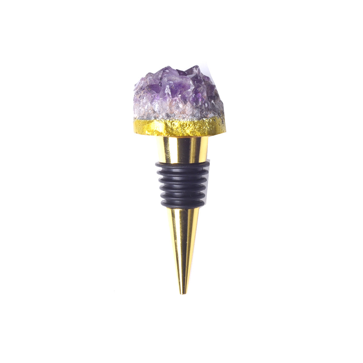Fancy Amethyst Crystal Wine Stopper Pair Vista Shops
