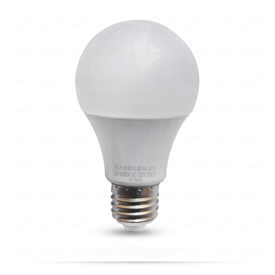 LED LIGHT BULB W/ RADAR MOTION SENSOR 180 Deg 5w/50 Watts Vista Shops