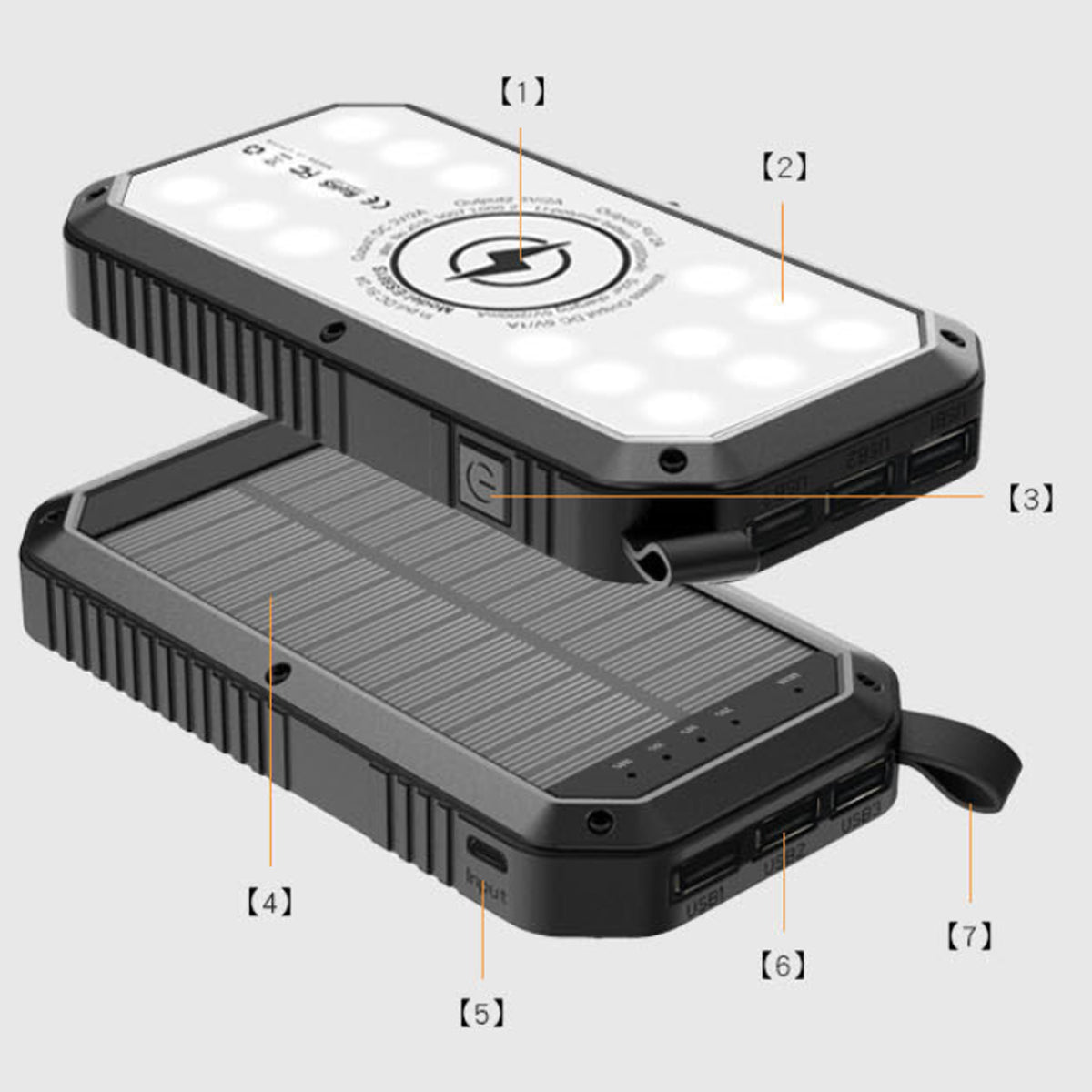 Sun Chaser Mini Solar Powered Wireless Phone Charger 10,000 mAh With LED Flood Light Vista Shops