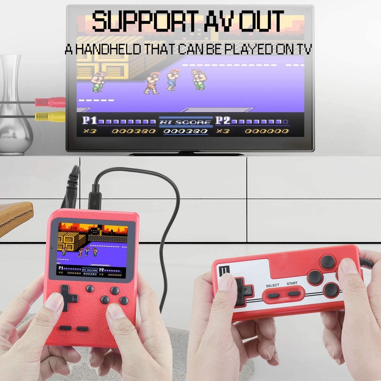 Portable Game Pad With 400 Games Included + Additional Player Controller Vista Shops