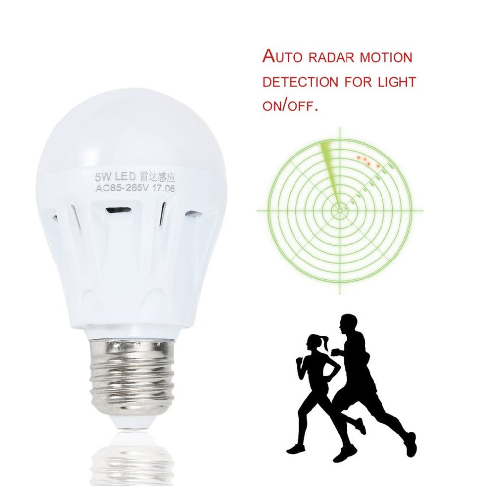 LED LIGHT BULB W/ RADAR MOTION SENSOR 180 Deg 5w/50 Watts Vista Shops