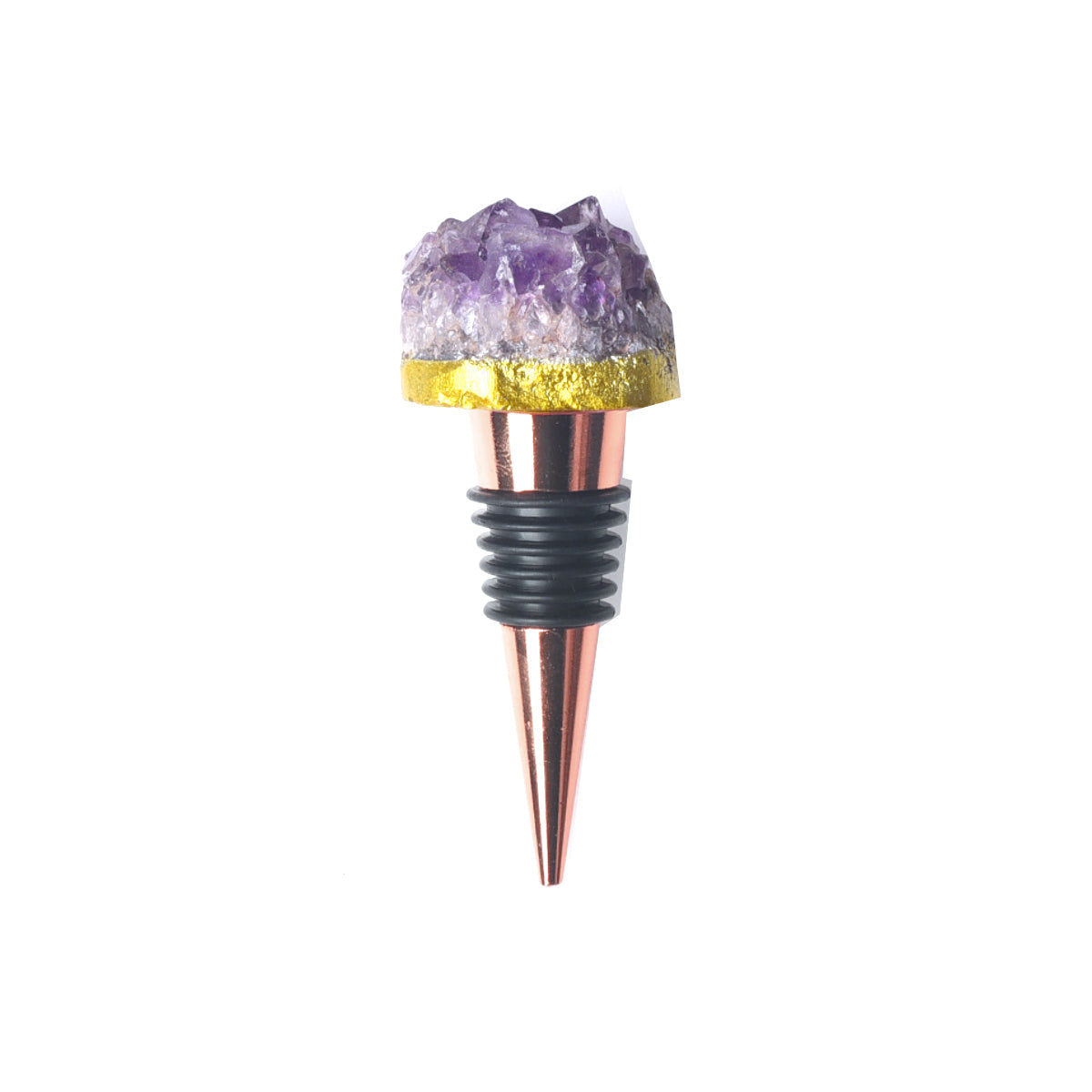 Fancy Amethyst Crystal Wine Stopper Pair Vista Shops