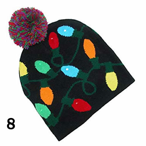 Pom Pom Party Holiday Hats With LED Lights Vista Shops