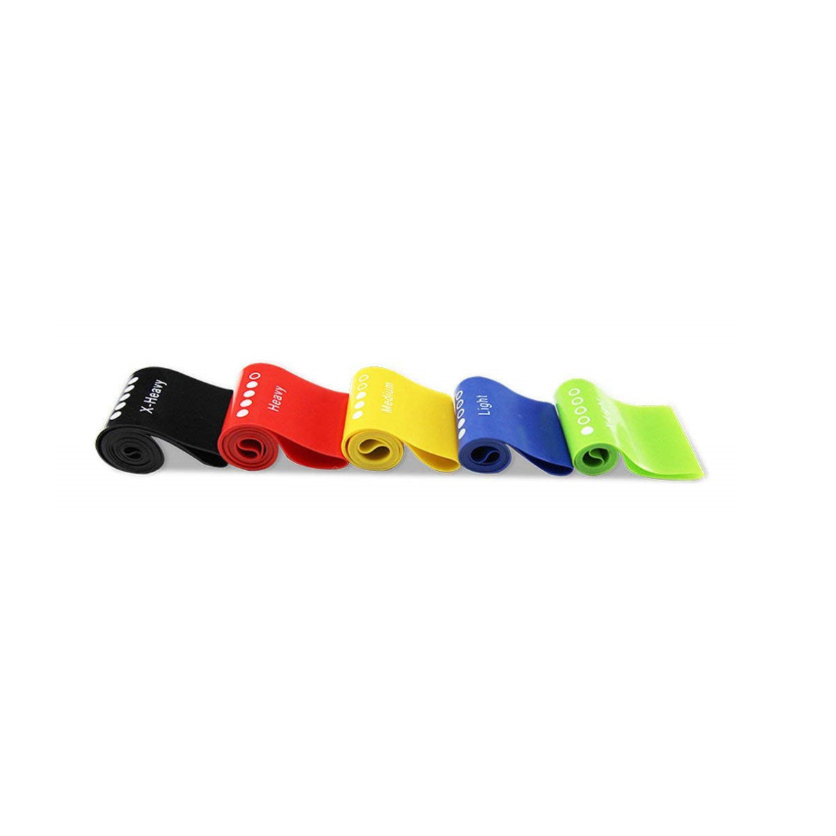 Flex And Stretch Set Of 5 Exercise Latex Bands Vista Shops