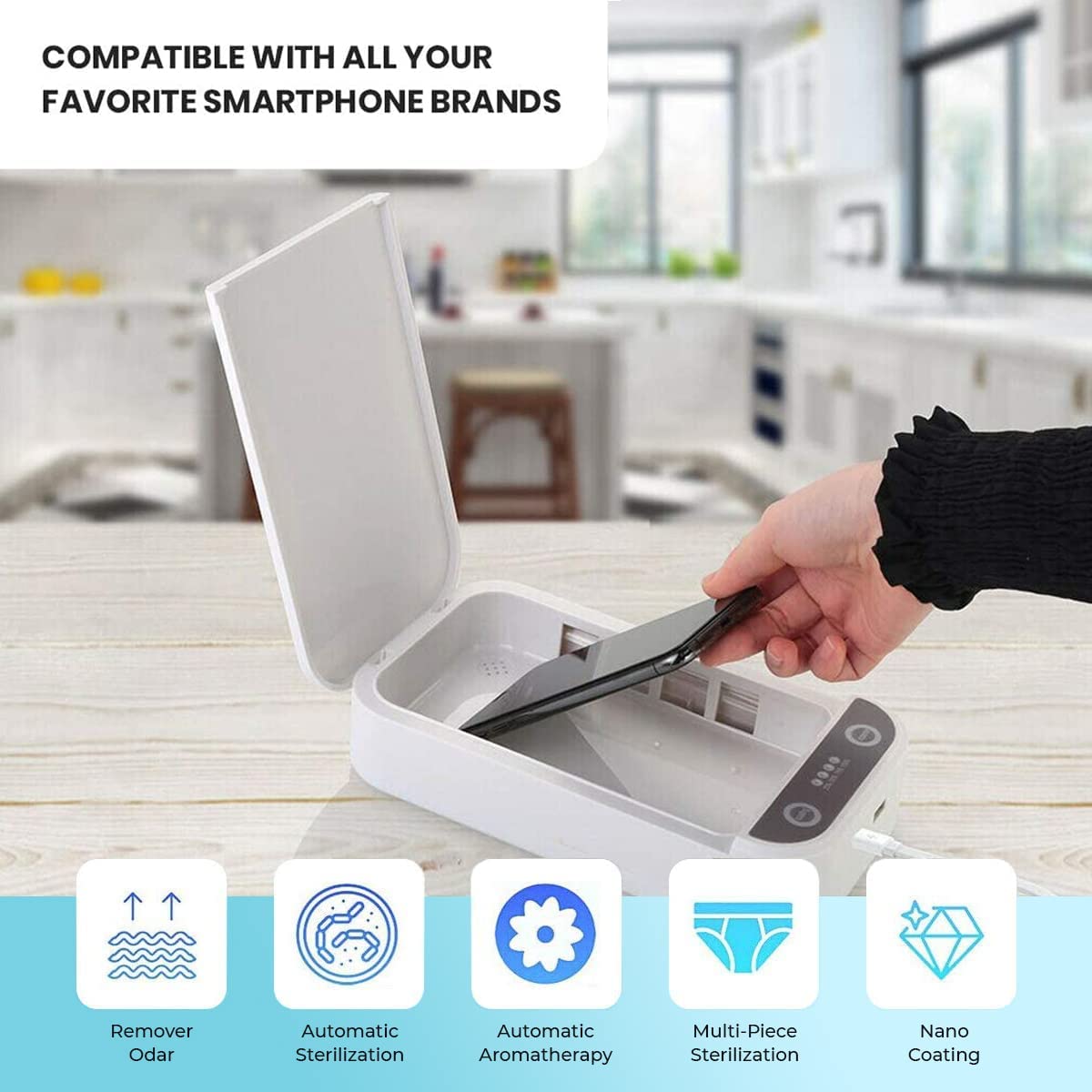 SaniCharge 3 in 1 Sanitize And Charge Your Cellphone Also Enjoy Aromatherapy Vista Shops