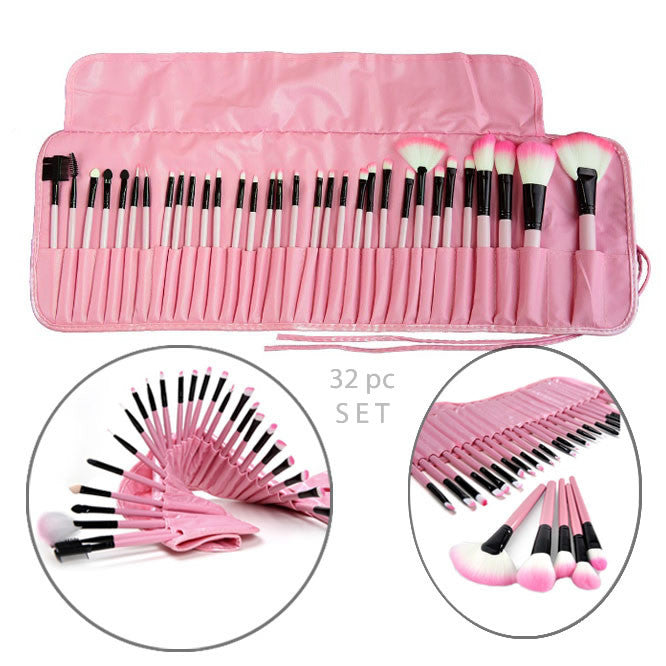 Sculptor 32 Piece High Quality Wooden Makeup Brush Set Vista Shops