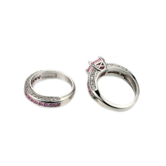 Jubilee Set of 2 Stacking Rings In Pure Crystal Love On Platinum Plating Vista Shops