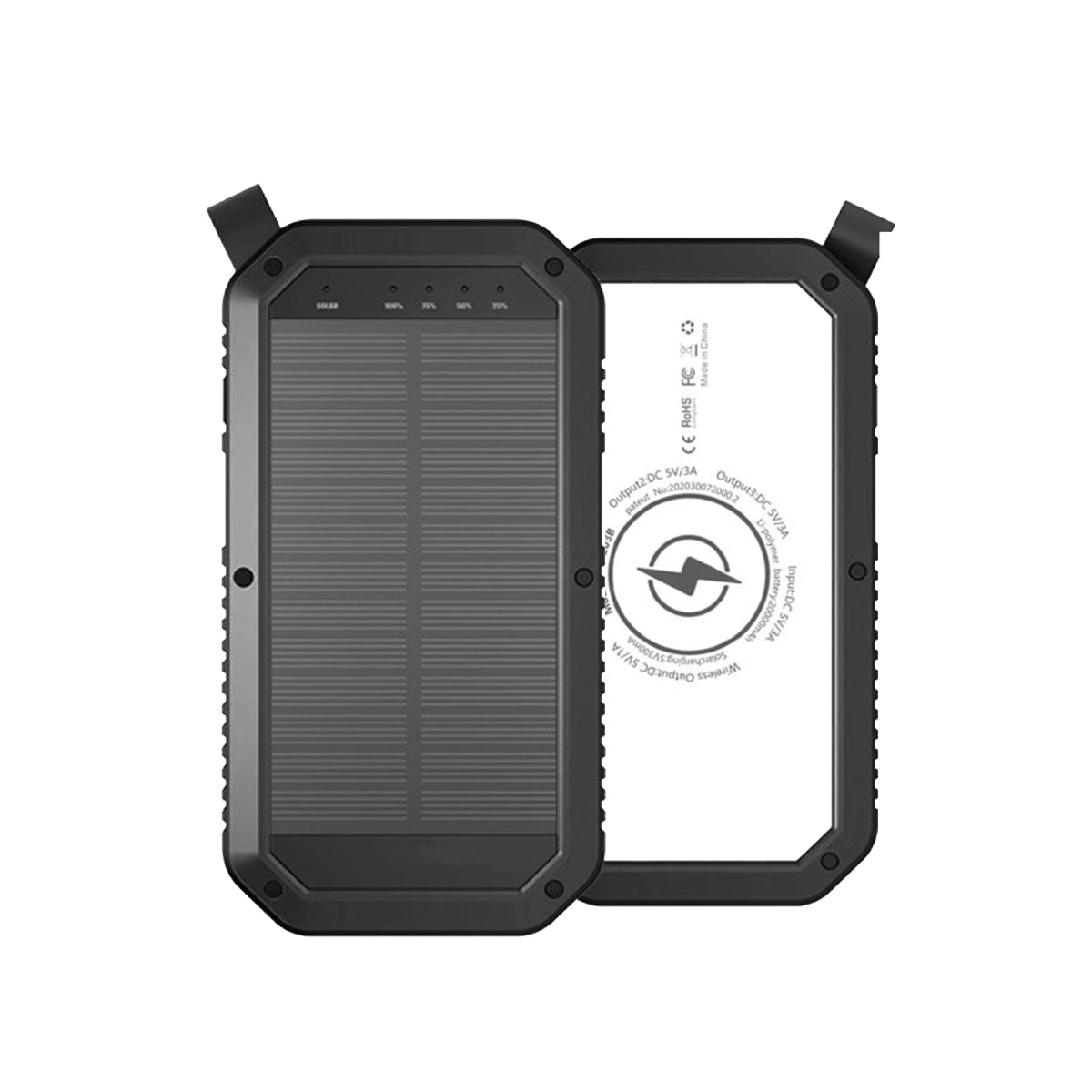 Sun Chaser Mini Solar Powered Wireless Phone Charger 10,000 mAh With LED Flood Light Vista Shops