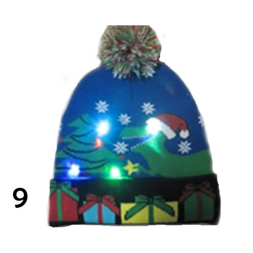 Pom Pom Party Holiday Hats With LED Lights Vista Shops