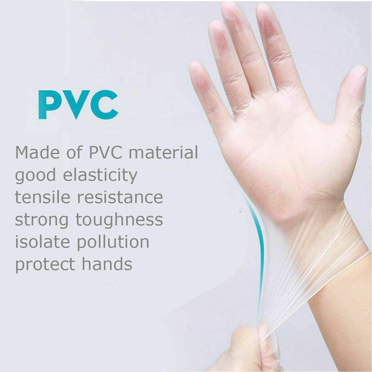 General Purpose Clear Vinyl Disposable Gloves Medium 50 pairs /100 pcs /Box myofficeinnovations