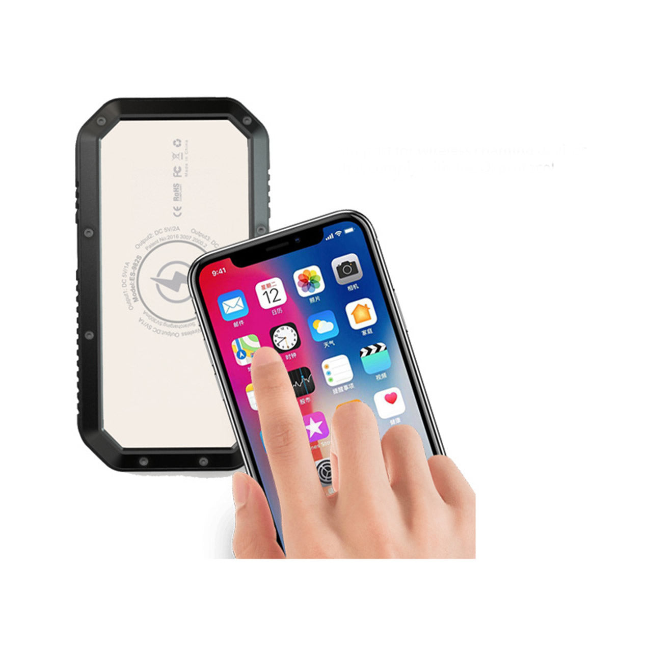 Sun Chaser Mini Solar Powered Wireless Phone Charger 10,000 mAh With LED Flood Light Vista Shops