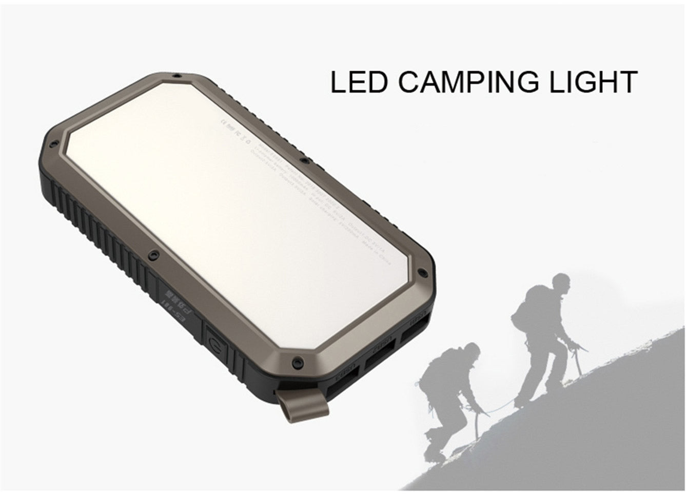 Sun Chaser Mini Solar Powered Wireless Phone Charger 10,000 mAh With LED Flood Light Vista Shops