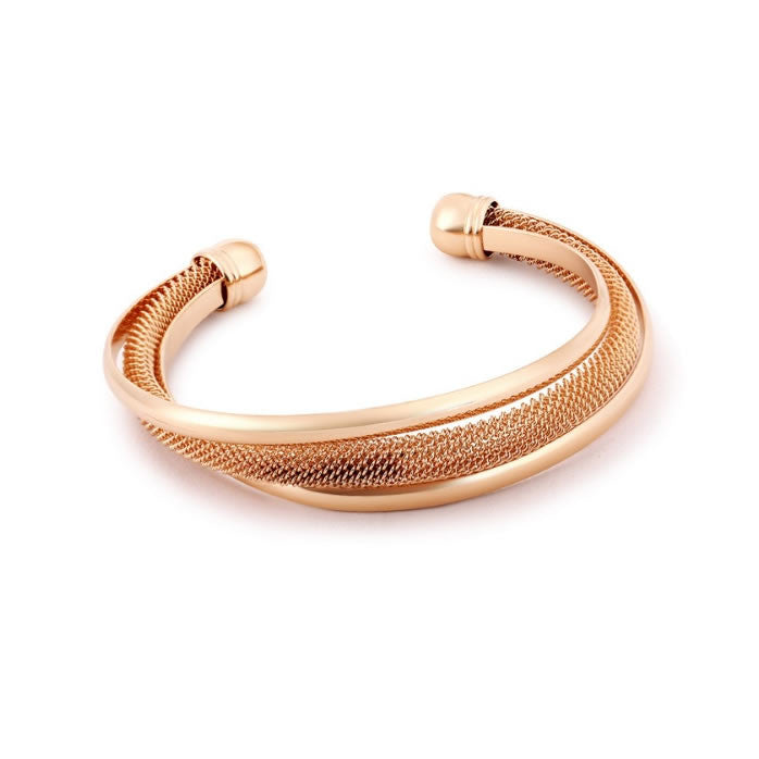 Capri Moon Gold Italian Design Mesh Cuff Bracelet Vista Shops