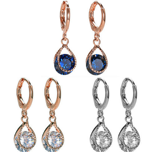 Diamond Drops Colorful Hoop Earrings In Rose Gold And Silver polish Vista Shops