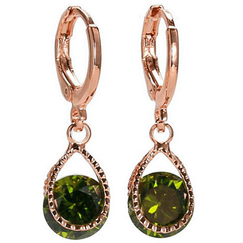 Diamond Drops Colorful Hoop Earrings In Rose Gold And Silver polish Vista Shops