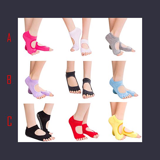 Peep Toe Yoga Socks 3 Pair Pack Vista Shops