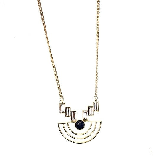 Sailboat Necklace With Natural Gemstones and Crystals Vista Shops