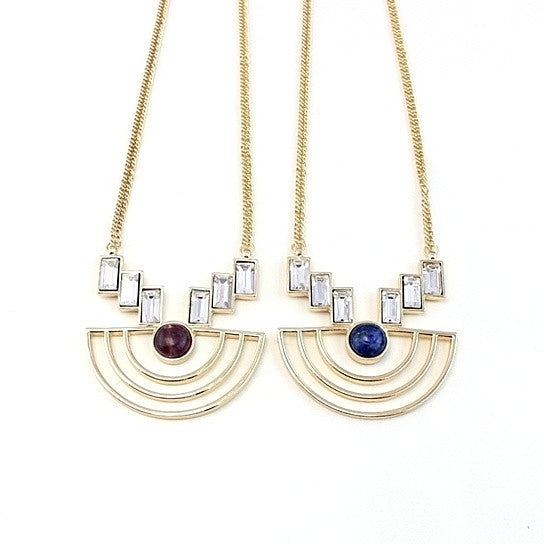 Sailboat Necklace With Natural Gemstones and Crystals Vista Shops