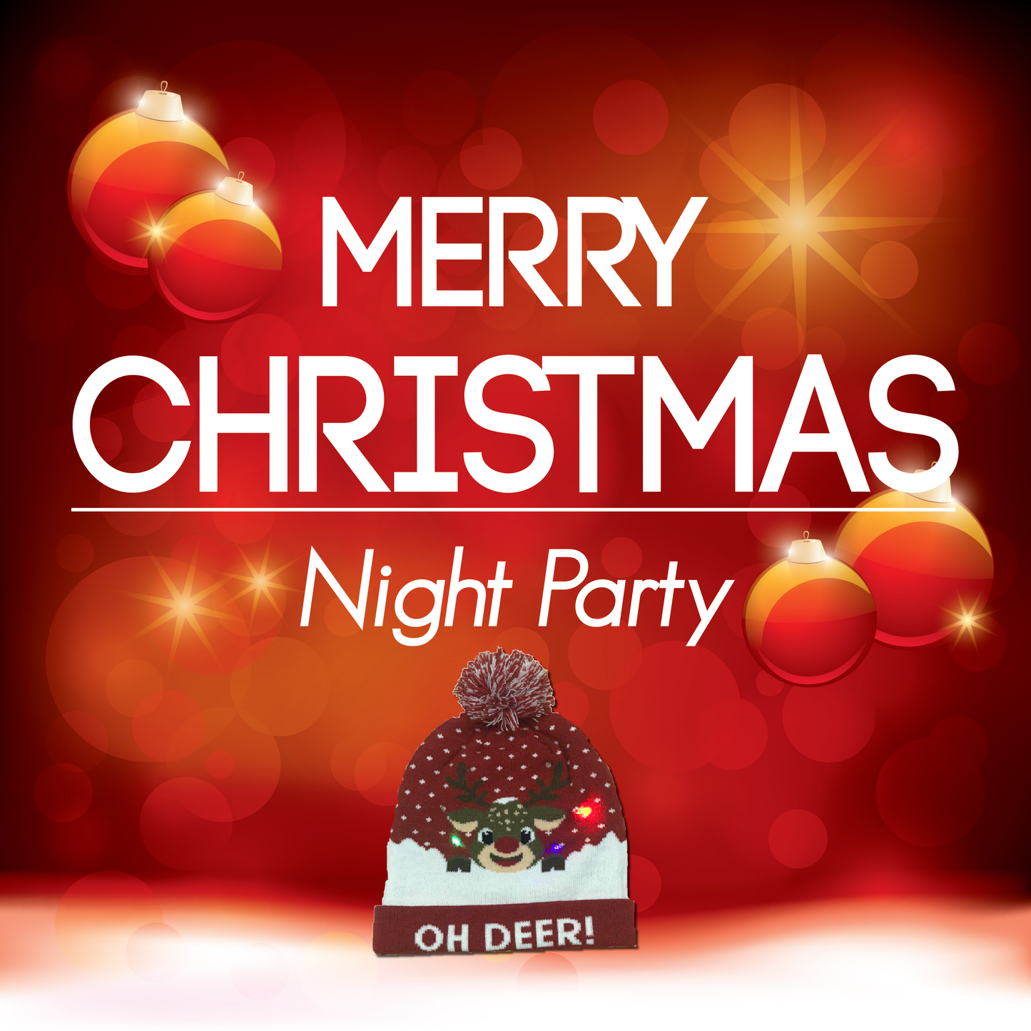 Pom Pom Party Holiday Hats With LED Lights Vista Shops
