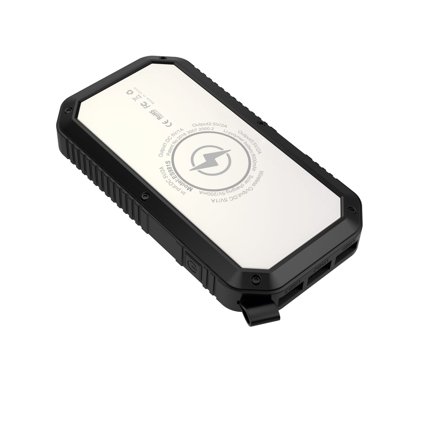 Sun Chaser Mini Solar Powered Wireless Phone Charger 10,000 mAh With LED Flood Light Vista Shops