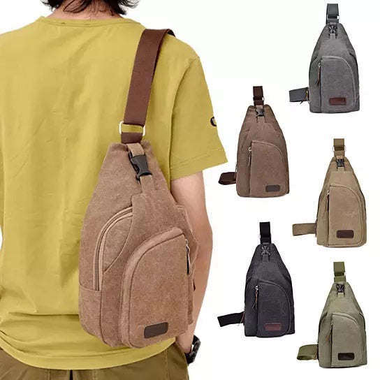 Sling Cling Cotton Canvas Messenger Bag in 5 Colors Vista Shops