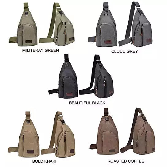 Sling Cling Cotton Canvas Messenger Bag in 5 Colors Vista Shops