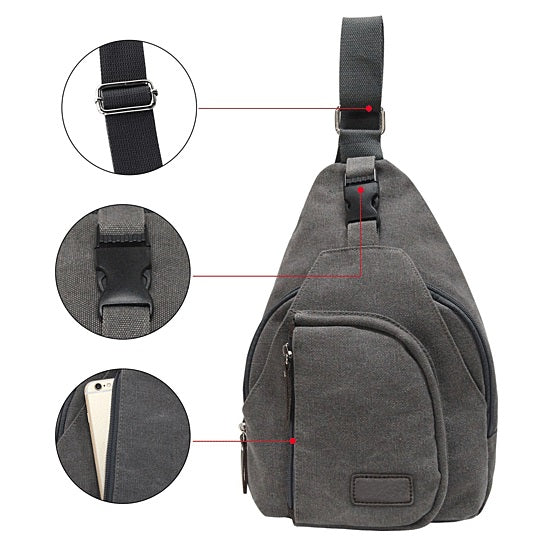 Sling Cling Cotton Canvas Messenger Bag in 5 Colors Vista Shops