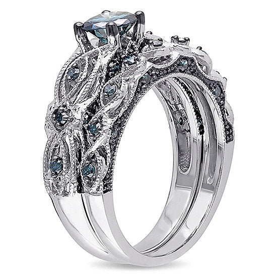 Oceanika Sapphire Crystal Filigree Ring With Band Vista Shops