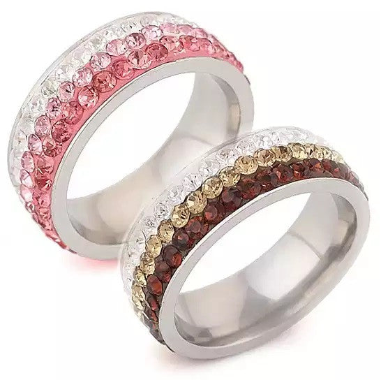 Cocktail & Mocktail Rings CZ Crystals With Ombre Effect Vista Shops