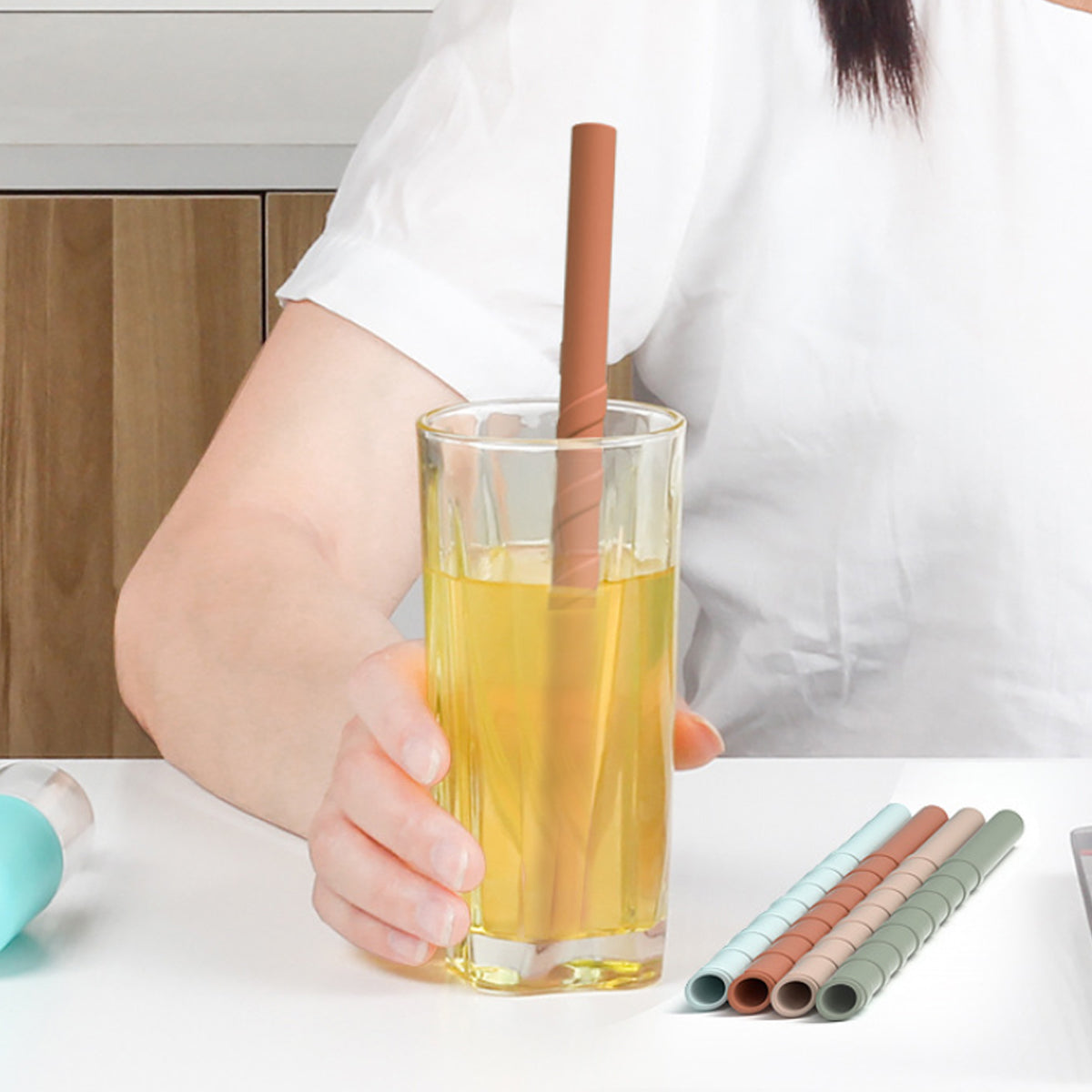 Eco Safe 8 In 1 Silicon Reusable Straws For HOT/COLD Drinks Vista Shops