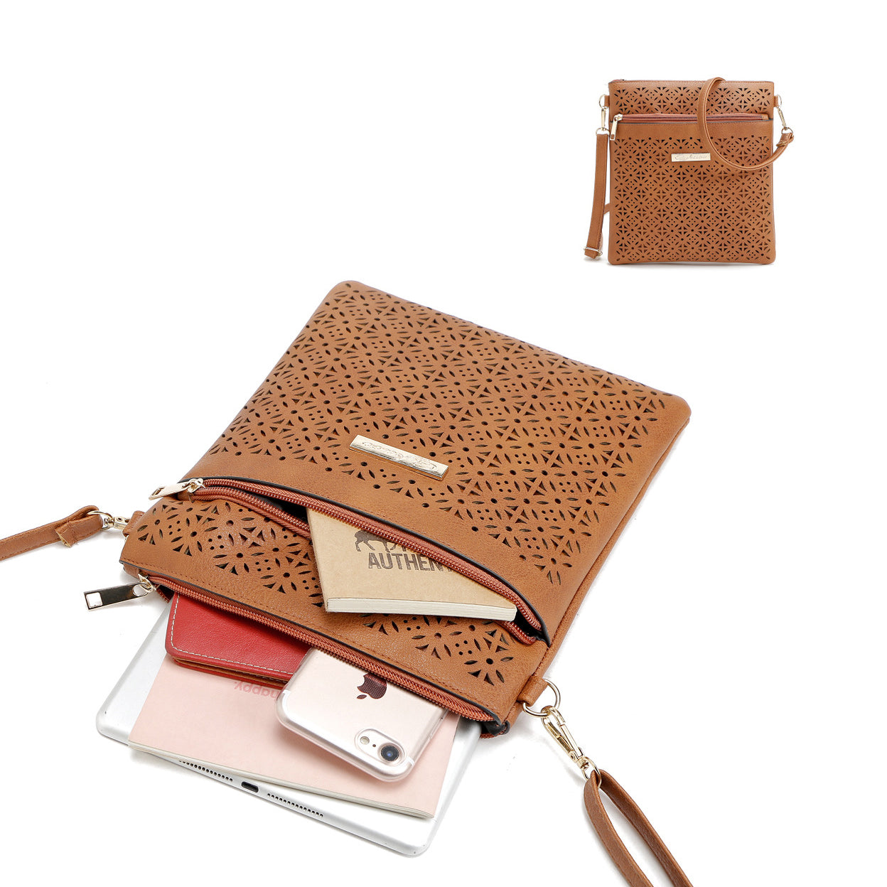 Blossomita Handbag With Cutout Flower Design Vista Shops