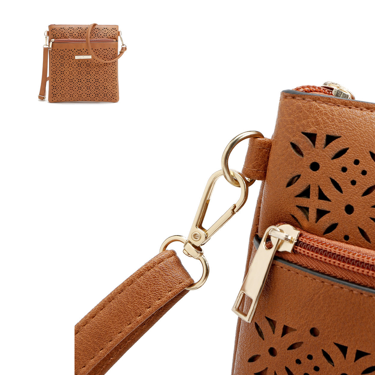 Blossomita Handbag With Cutout Flower Design Vista Shops