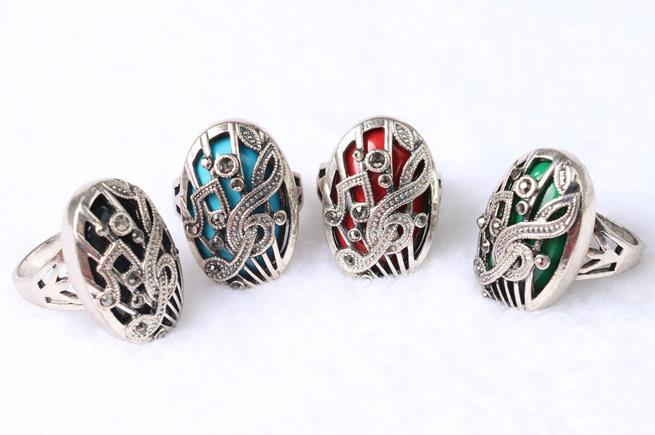 Vintage Style Musical Note Natural Stone Ring Vista Shops