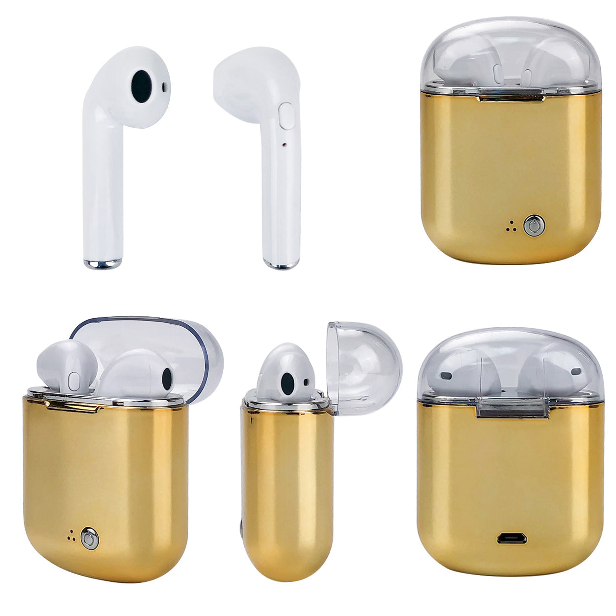 Clear Top Dual Chamber Wireless Bluetooth Earphones With Charging Box Vista Shops