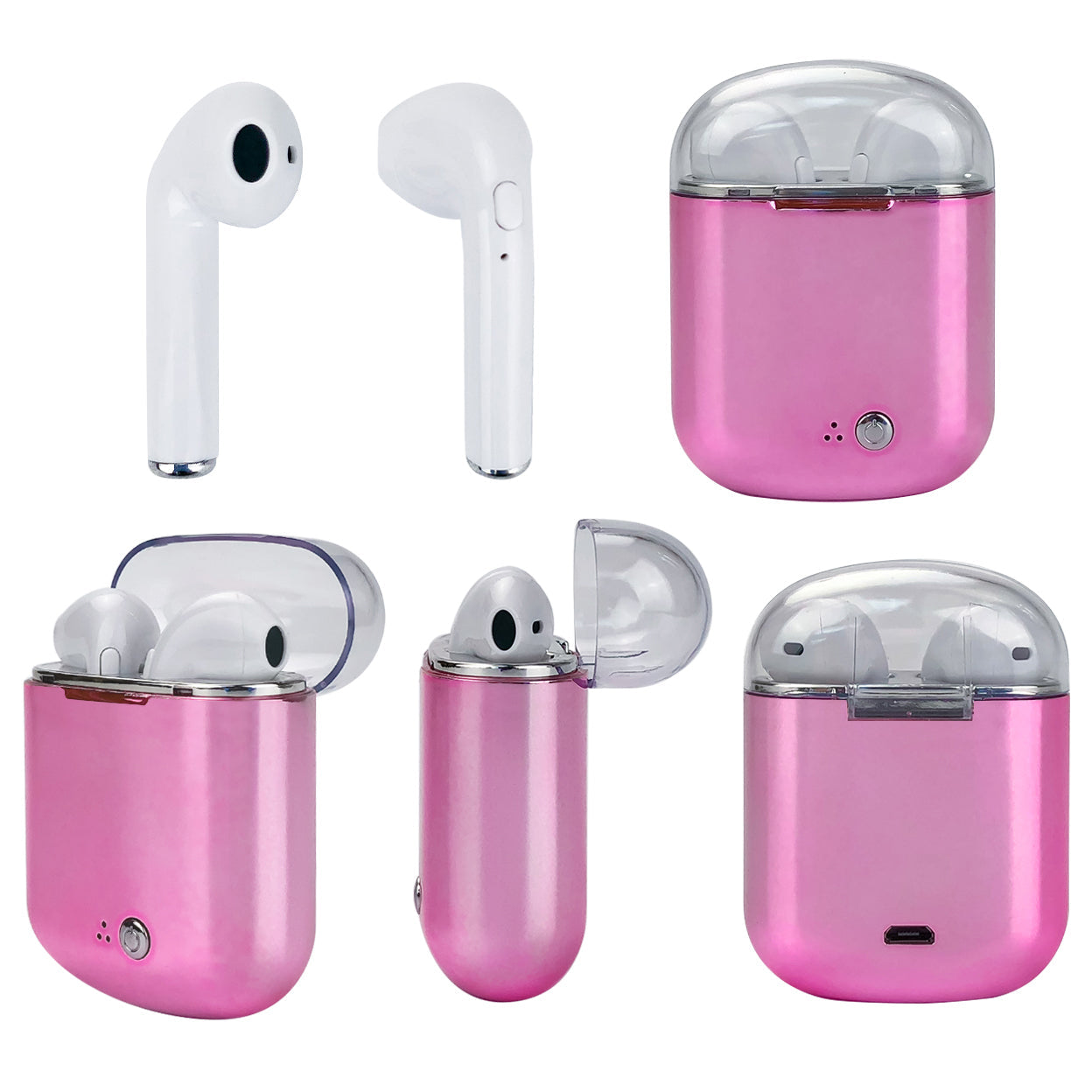 Clear Top Dual Chamber Wireless Bluetooth Earphones With Charging Box Vista Shops
