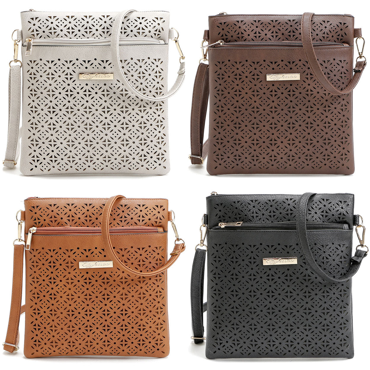 Blossomita Handbag With Cutout Flower Design Vista Shops