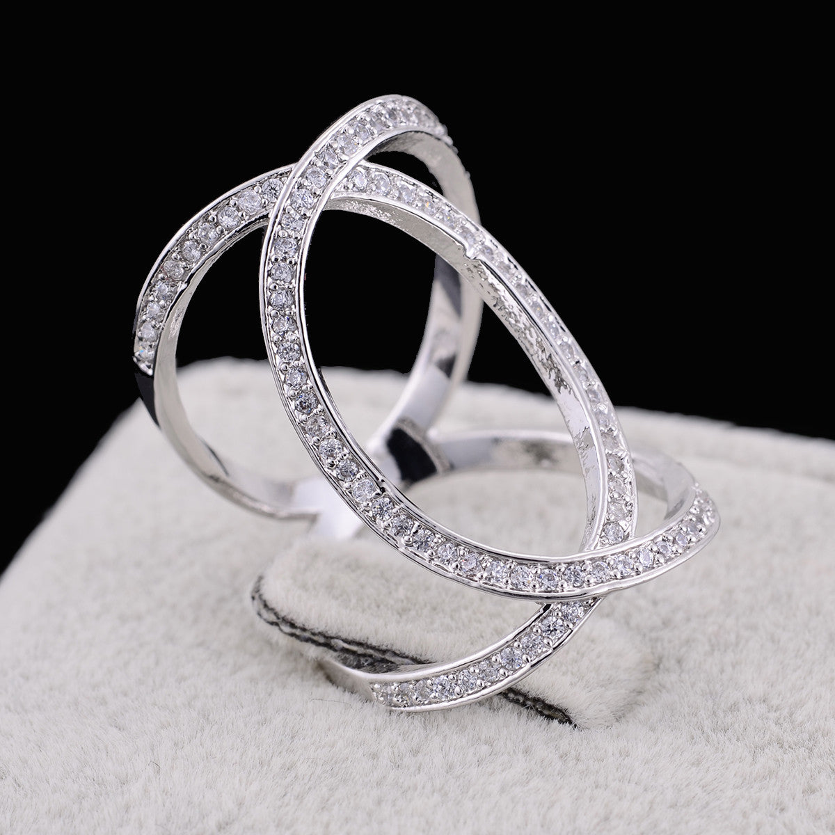 XOXO Diamond Crystal Rings In Rose Gold And Silver Tones Vista Shops