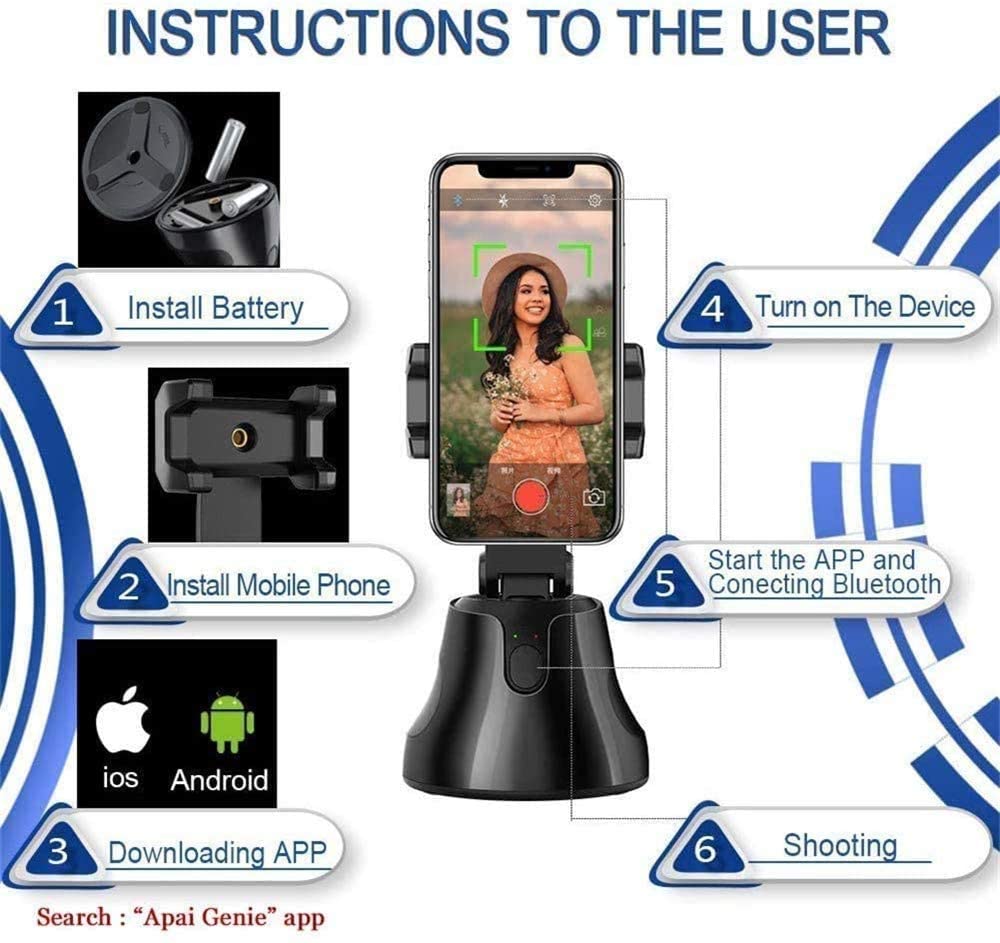 Robo 360 Rotation Smart AI Gimbal Live Video Record And Object Motion Tracking Vista Shops