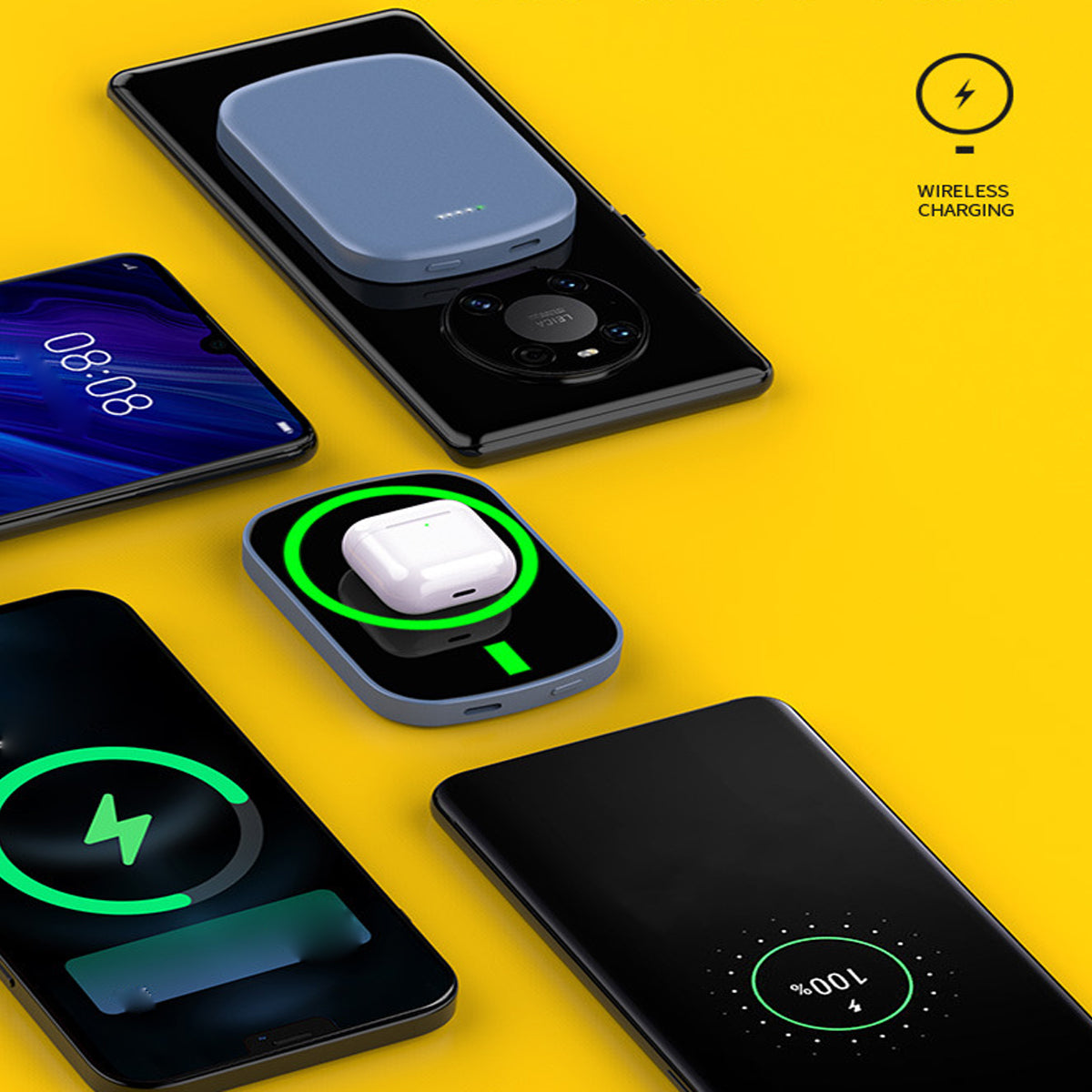 Chargomate Magnetic Portable Wireless Charger And Power Bank For Apple And Android Vista Shops