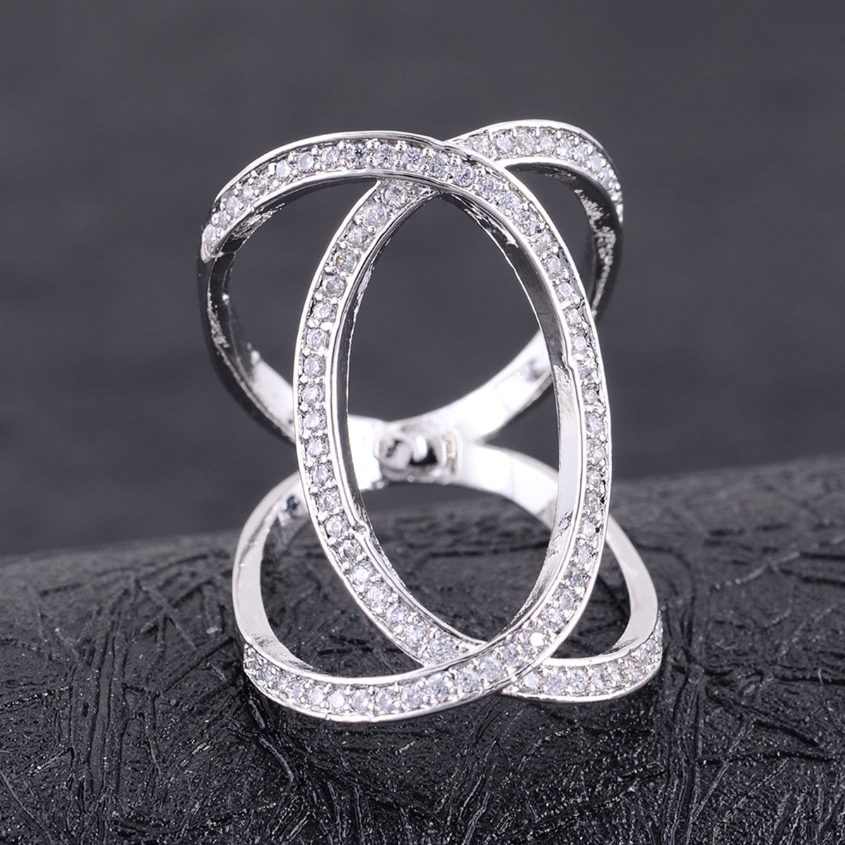 XOXO Diamond Crystal Rings In Rose Gold And Silver Tones Vista Shops