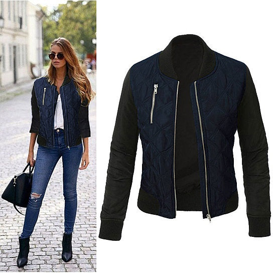 Chic Babe Bomber Jacket In Quilted Satin Vista Shops